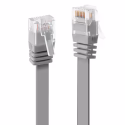 Lindy 3m Cat.6 U/UTP Flat Network Cable, Grey, 3 m, Cat6, RJ-45, RJ-45, Grey