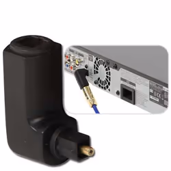 Lindy 360 Degree Toslink Adapter Right Angled Male/Female, TosLink, TosLink, Black