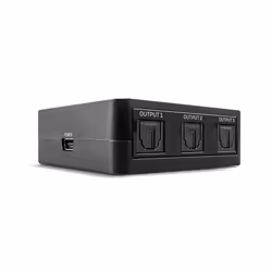Lindy 3 Port Optical (TosLink) Audio Splitter, Black, 1x TosLink, 3x TosLink, Male, Male, CE, FCC, REACH