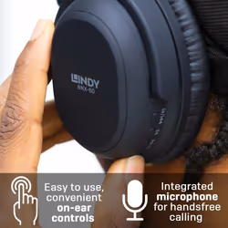 Lindy BNX-60 Wireless Active Noise Cancelling Headphones with aptX, Matt Black - Additional view 6