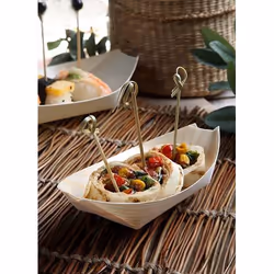 Papstar 84417, Bowl, Rectangular, Wood, Natural, Monochromatic, 50 pc(s)