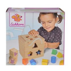 Eichhorn Shape Sorting Cube (13-Piece, Multi-Colour)