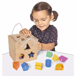 Eichhorn Shape Sorting Cube (13-Piece, Multi-Colour)