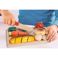Eichhorn 100003731 Chopping Board with Various Wooden Parts for Cutting 8 Pieces 25 x 14 x 3.5 cm Multi-Coloured 25 x 14 x 3.5 cm