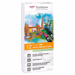 With two tips (brush tip + fine tip) for maximum creativity. Water-based colours for handlettering. watercoloring and illustr ...