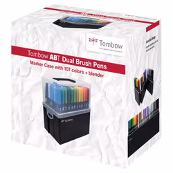 Tombow ABT-108C, 107 pc(s), Multicolour, Brush/Fine tip, Round, 0.8 mm, 3.3 mm