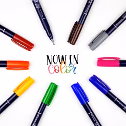 Tombow WS-BH-10P felt pen Fine/Medium Black, Blue, Green, Grey, Orange, Pink, Yellow 10 pc(s)