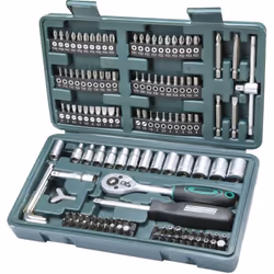 Brüder Mannesmann 130 Piece Bit and Socket Set Tool DIY Garage with Case 29166