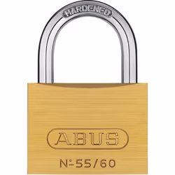 ABUS Padlock brass 55, Conventional padlock, Key lock, Keyed to differ, Fence, Garage, Gate, Shed, Storage locker, Tool box, ...