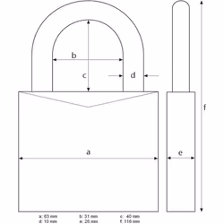 ABUS KG 20332 158/65 Combination Padlock, 65 mm