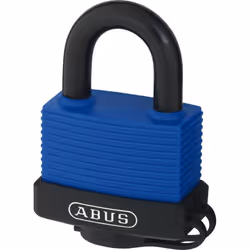 ABUS Padlock 70IB for outdoor use - stainless steel, high protection against manipulation, keyed alike 6401, blue, 24988