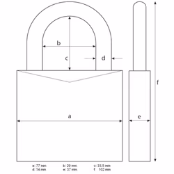 ABUS KG 43118 Padlock, Black, 70 mm