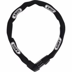 ABUS 48628, Chain lock, Black, White, Hardened steel, 4 digit combination, 1100 mm, 1.35 kg