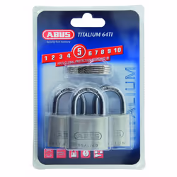 ABUS 64TI/40 40mm Titalium Padlock (Pack of 3)