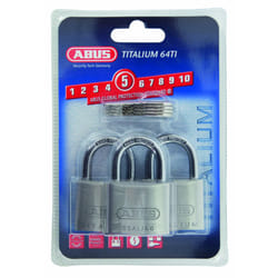 ABUS 64TI/40 40mm Titalium Padlock (Pack of 3)