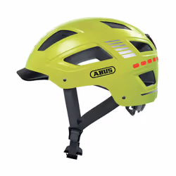 ABUS Bike Helmet with Light, Hyban 2.0 LED, Head Protection with Front and Rear Light, Robust Hard Shell, Unisex