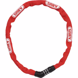 ABUS 4804C, Chain lock, Red, Plastic, Steel, Synthetic, Steel