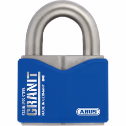 ABUS 37ST/55, Conventional padlock, Key lock, Keyed to differ, Blue, Stainless steel, Stainless steel