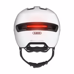 ABUS HUD-Y ACE city helmet - stylish bike helmet with visor and magnetic, rechargeable rear LED light - for men and women