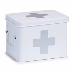 Zeller Present 18118, Storage box, Grey, White, Rectangular, Metal, Image, Metal