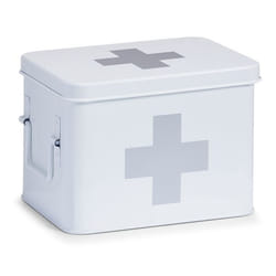 Zeller Present 18118 storage box Rectangular Metal Grey, White