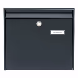 BURG-WÄCHTER Potsdam 877 ANT, Wall-mounted mailbox, Steel, Anthracite, Horizontal, Key, Front