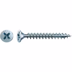 SPAX Flat countersunk head, Cross recess Z, Screw, Zinc, Wood, Flat head, PH (Phillips), Blue