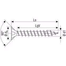 SPAX Flat countersunk head, Cross recess Z