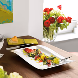 Villeroy & Boch New Wave Large Rectangular Dinner Plate, 155 x 975 in, White