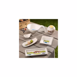 Design Naif Gifts Rectangular Bowl, Premium Porcelain, White/Colourful, 23, 6 x 9, 7 cm