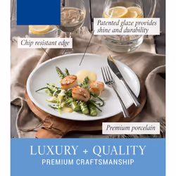 Artesano Dinner Plate Set of 6 by Villeroy & Boch - Premium Vitrified White Porcelain - Made in Germany - Perfect for Rustic Dinners - 10.5 Inches