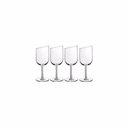 Villeroy & Boch New Moon Set, 4 Pieces, Elegant, Modern Sloping White Wine, Crystal Glass, Transparent, Dishwasher Safe