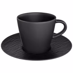 Villeroy & Boch Rock, Set, 0.37 L, Black, Porcelain, Espresso, Round