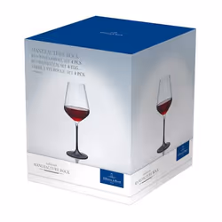 Villeroy & Boch Manufacture Rock red wine glass, Red wine glass, Flute glass, Crystal, Glass, Black, Transparent, 470 ml, 9.6 ...