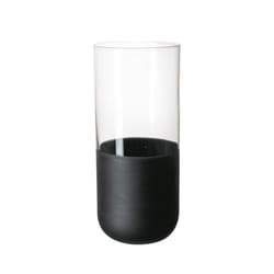 Villeroy & Boch - Manufacture Rock long drink glass set  4 pces  crystal glass with matt black base  capacity 300 ml