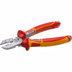 NWS 1351-49-VDE-190-SB Electrician's Side Cutter, Silver/Red/Yellow