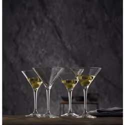 Nachtmann Vivendi Collection  Martini Glasses  Cocktail Drinking Glass  Made of Crystal Glass  Clear  6.88 oz  Set of 4  Straight Stemmed  Classic Des