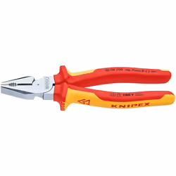 Knipex High Leverage Combination Pliers, Chrome Plated, Insulated Grips - 200mm