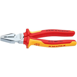 Knipex High Leverage Combination Pliers, Chrome Plated, Insulated Grips - 200mm