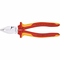 Knipex High Leverage Combination Pliers, Chrome Plated, Insulated Grips - 200mm