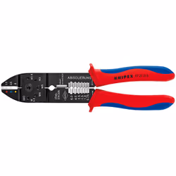 Knipex 97 21 215, Crimping tool, Steel, Plastic, Blue, Red, 230 mm, 224 g