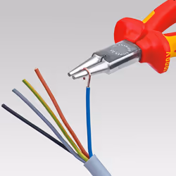 Knipex KN2202160 22 02 160 Round Nose Pliers 6,3" with Soft Handle, Multi-Colour, 171x55x24 mm