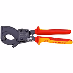 KNIPEX Cable Cutter (ratchet action) 1000V-insulated (250 mm) 95 36 250 (self-service card/blister)