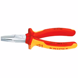 Knipex 20 06 160 Flat Nose Pliers 6,3" with Soft Handle VDE-Tested/Chrome Plated, Multi-Colour
