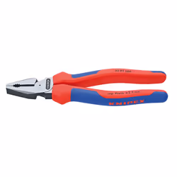 Knipex 02 02 200, Lineman's pliers, Steel, Plastic, Blue, Red, 200 mm, 342 g