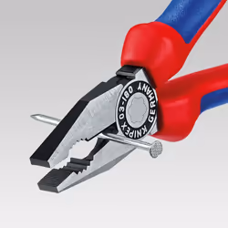 KNIPEX 03 02 200 Combination Pliers black atramentized with multi-component grips 200 mm
