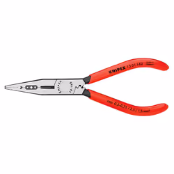 Knipex 13 01 160, Needle-nose pliers, Chromium-vanadium steel, Plastic, Red, 160 mm, 112 g