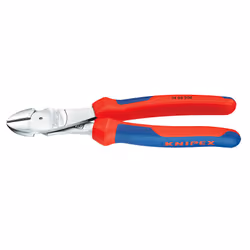 Knipex 74 05 200, Diagonal pliers, Chromium-vanadium steel, Plastic, Blue, Red, 200 mm, 303 g