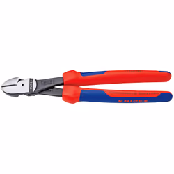 Knipex 74 02 250, Diagonal pliers, Chromium-vanadium steel, Plastic, Blue, Red, 250 mm, 437 g