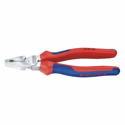 KNIPEX 02 05 180 High Leverage Combination Pliers chrome plated with multi-component grips 180 mm